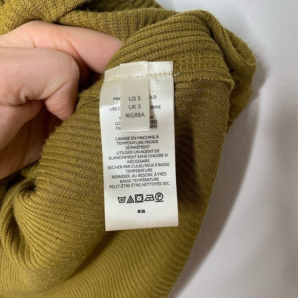 Free People Chartreuse cowl neck split back long sleeve - Picture 6 of 11